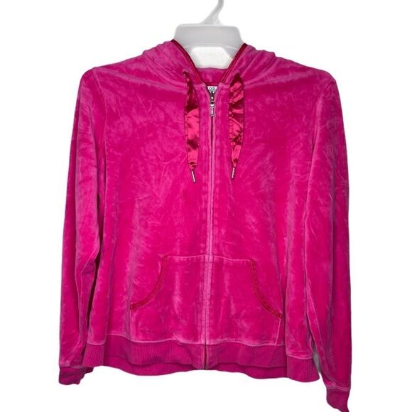 Izod Movement Velour Hoody Jacket Pink - Picture 1 of 11